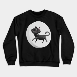 Black 3D Cat Crewneck Sweatshirt